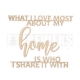 Inscription "What I love most about my home is who I share it with"
