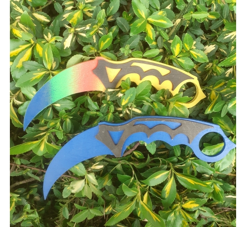 OUTLET Karambit Nóż zakrzywiony kolorowy (kolorowy lub niebieski)