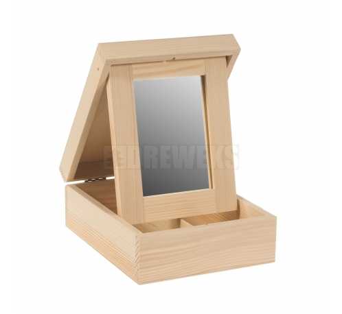 Dressing table with mirror and compartments