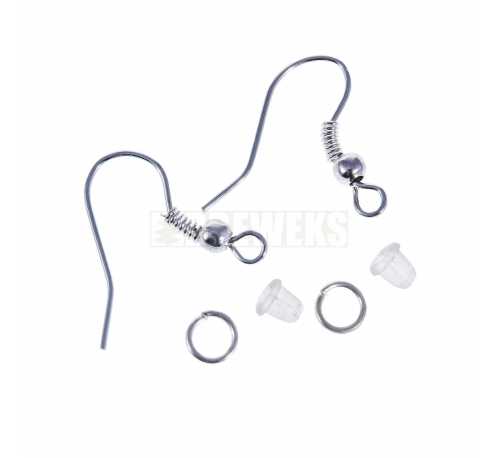 Hypoallergenic ear hook/ jump rings and silicon back stoppers - set