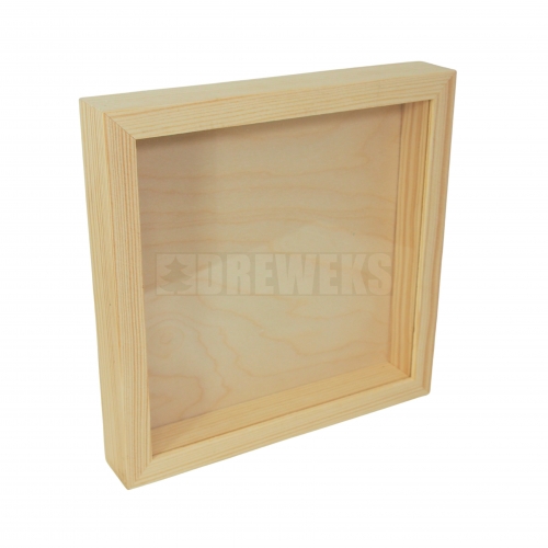 3D wooden frame with glass.